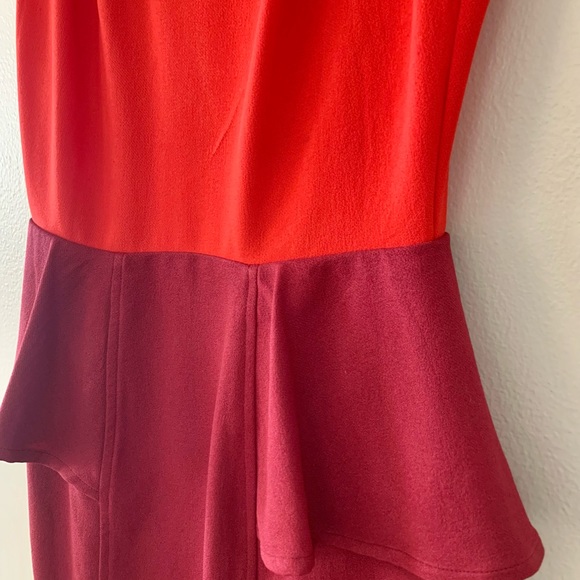 | ophelia red & burgundy color block dress | - Picture 12 of 15